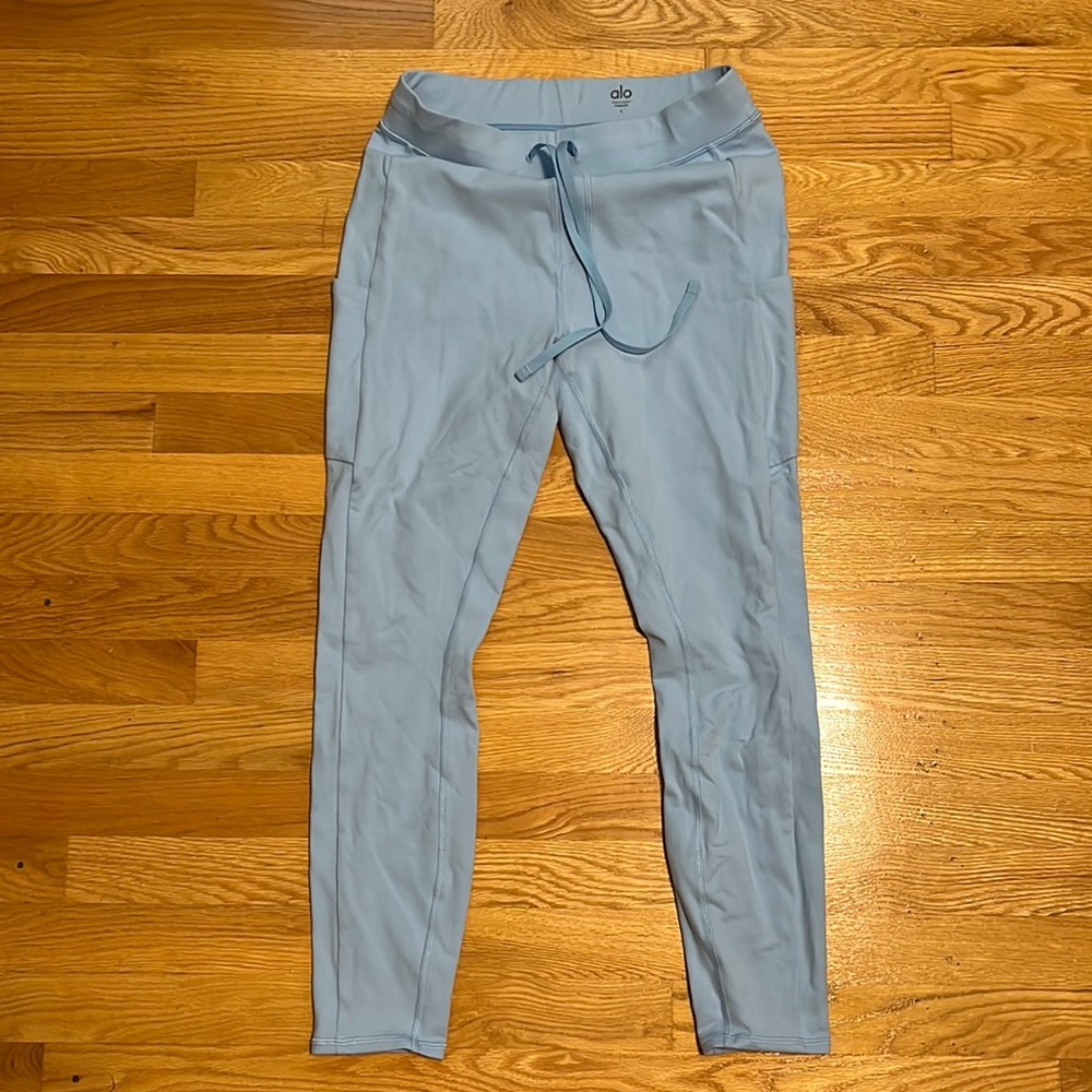 Alo Yoga 7/8 Checkpoint Leggings in Blue Skies Size Large